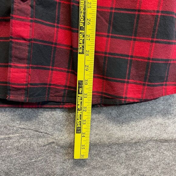 GOODTHREADS Button Down Shirt Men's XL Black Red Buffalo Plaid Oxford Standard - Picture 8 of 16